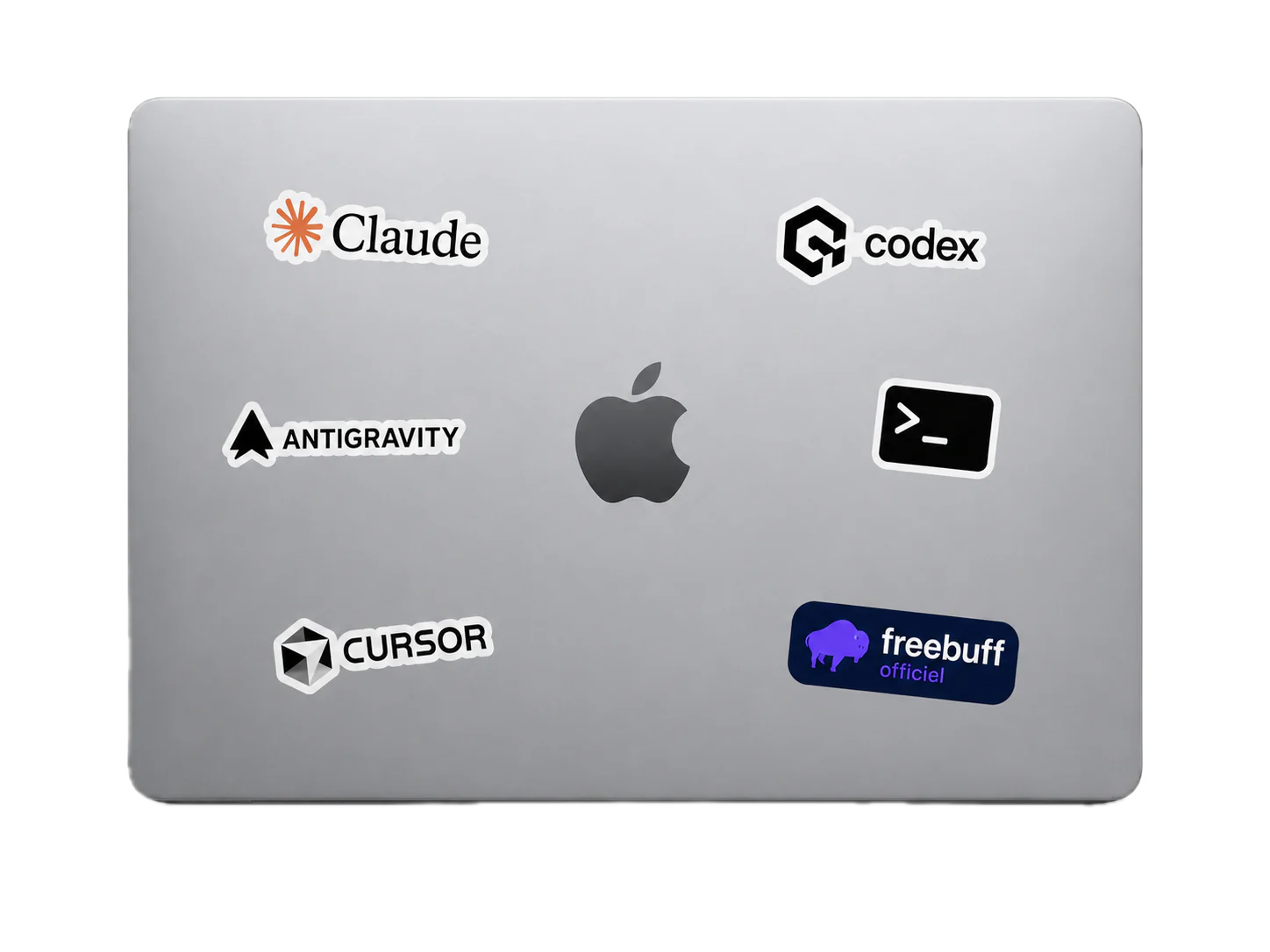 MacBook back with sticker